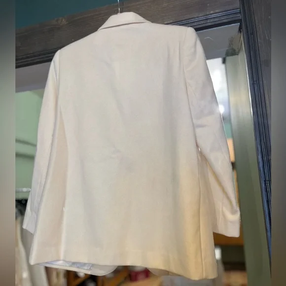 Vintage Sag Harbor Cream Wool Blazer, 4/Small - Picture 6 of 7